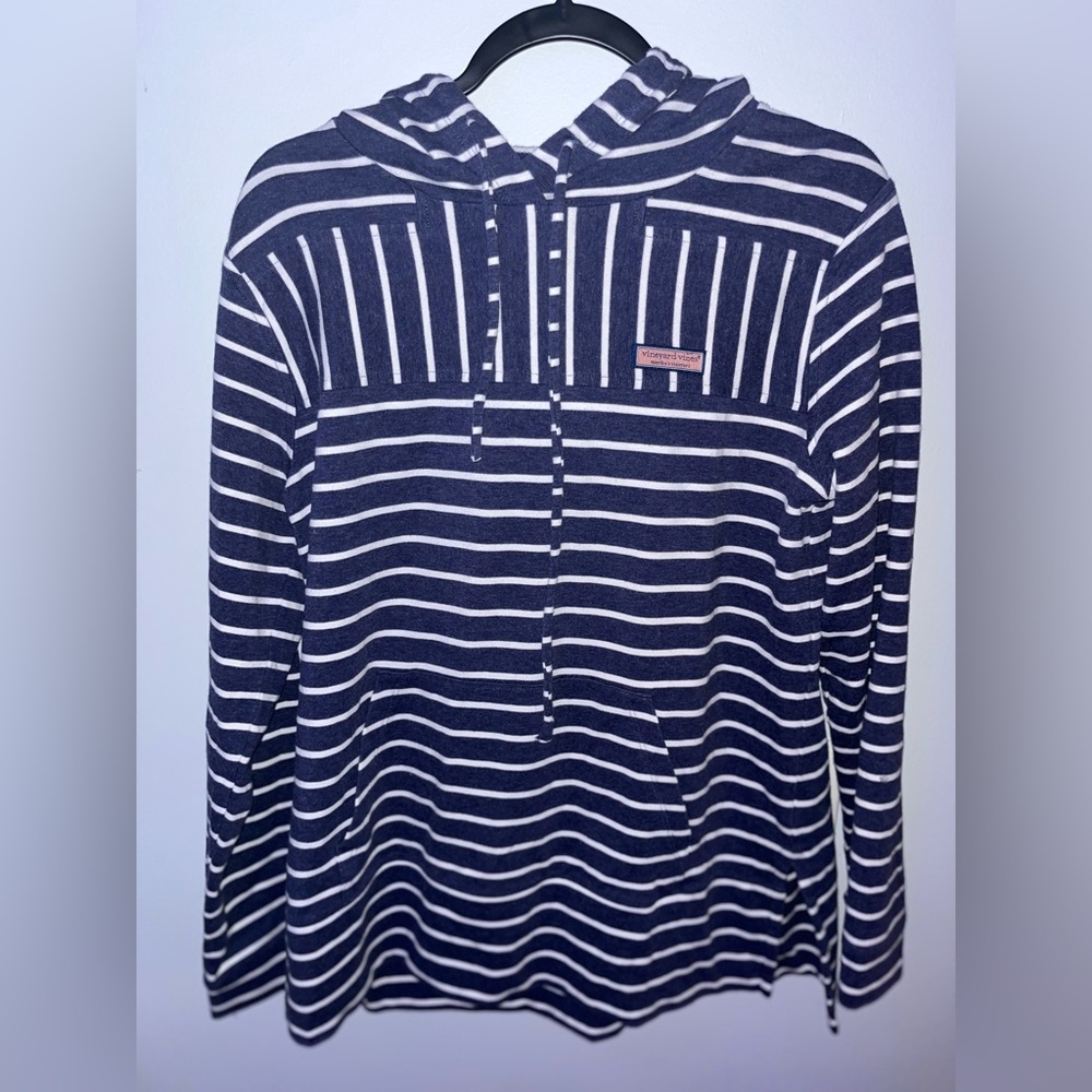 Vineyard Vines - Navy and White Striped Women's Long Sleeve Sweater